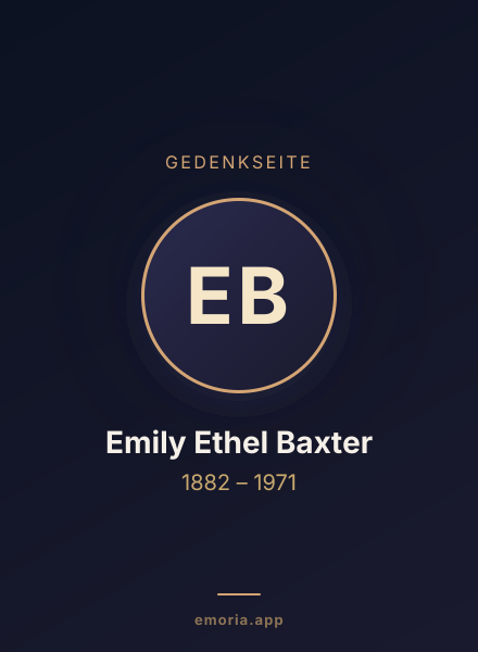 Gedenkportrait von Emily Ethel Baxter