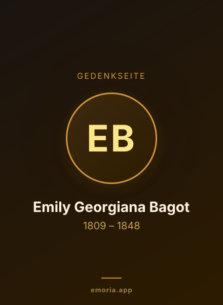 Gedenkportrait von Emily Georgiana Bagot