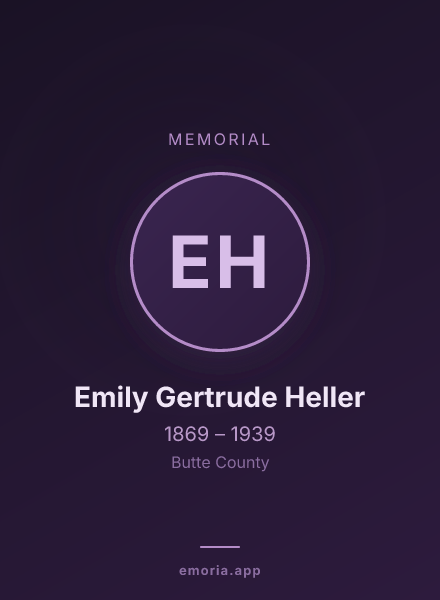 Memorial portrait of Emily Gertrude Heller