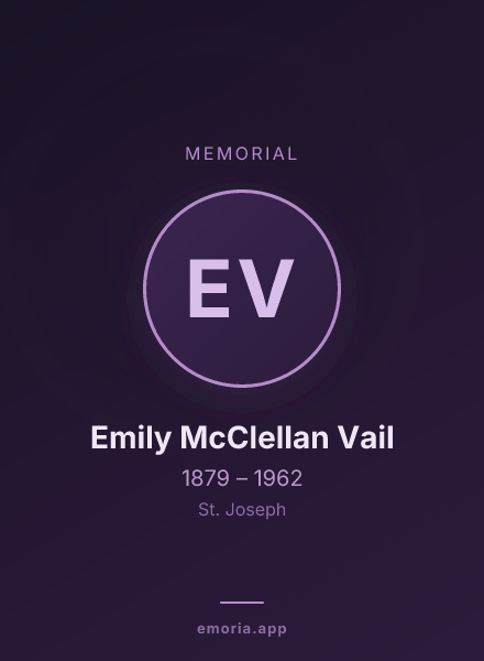 Memorial portrait of Emily McClellan Vail