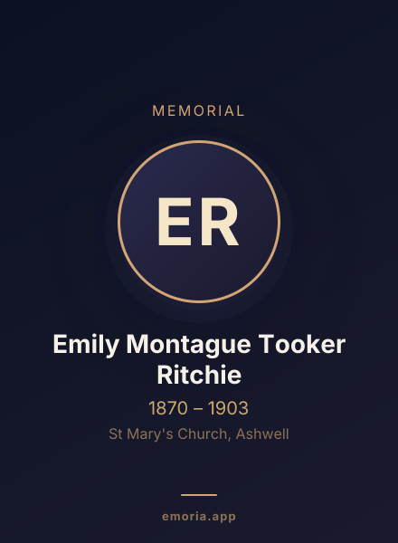 Memorial portrait of Emily Montague Tooker Ritchie