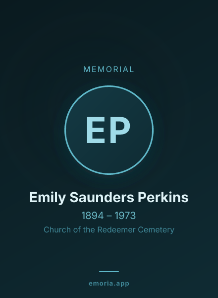 Memorial portrait of Emily Saunders Perkins