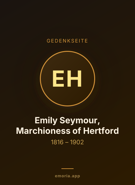 Gedenkportrait von Emily Seymour, Marchioness of Hertford