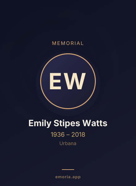 Memorial portrait of Emily Stipes Watts