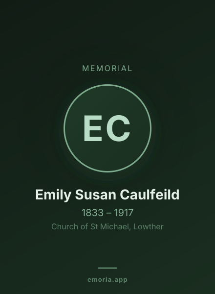 Memorial portrait of Emily Susan Caulfeild
