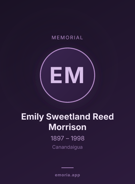 Memorial portrait of Emily Sweetland Reed Morrison