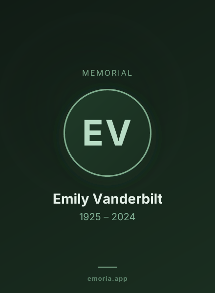 Memorial portrait of Emily Vanderbilt