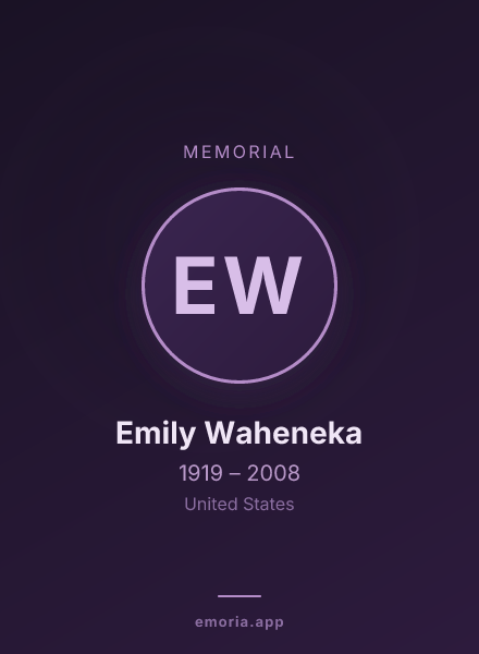 Memorial portrait of Emily Waheneka