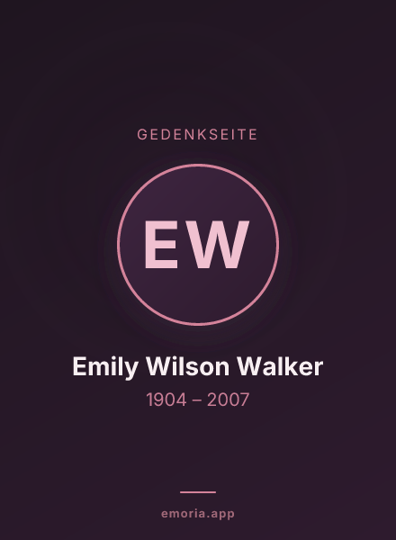 Gedenkportrait von Emily Wilson Walker