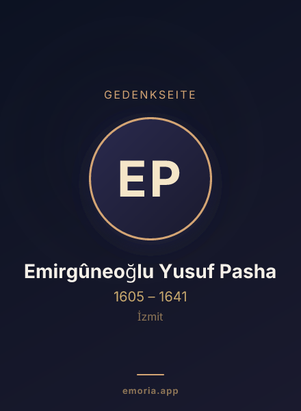Gedenkportrait von Emirgûneoğlu Yusuf Pasha