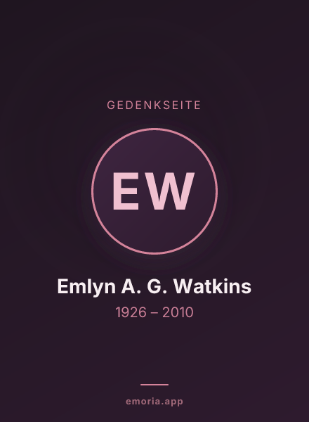 Gedenkportrait von Emlyn A. G. Watkins