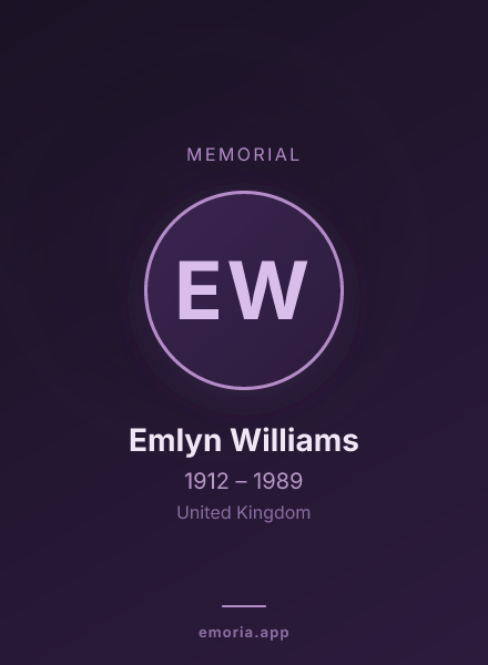 Memorial portrait of Emlyn Williams