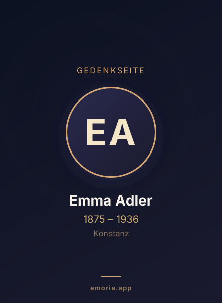 Gedenkportrait von Emma Adler