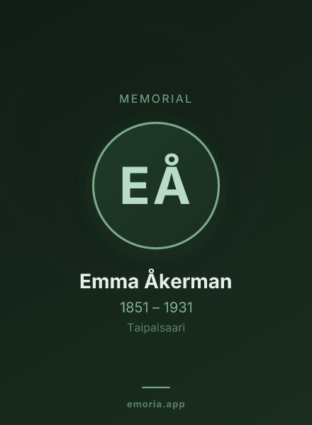 Memorial portrait of Emma Åkerman