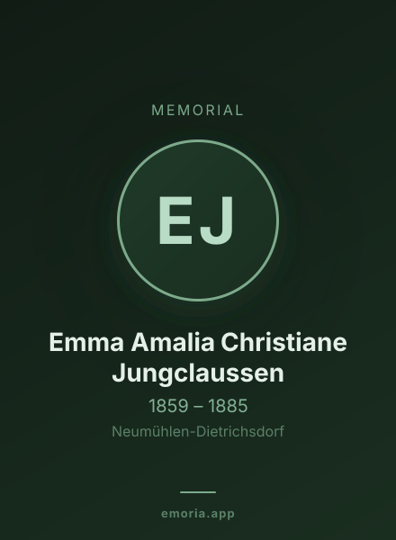 Memorial portrait of Emma Amalia Christiane Jungclaussen
