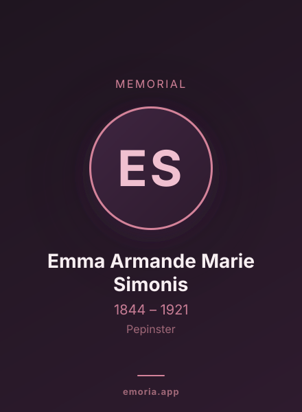 Memorial portrait of Emma Armande Marie Simonis
