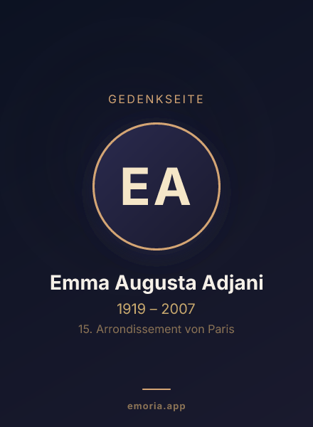Gedenkportrait von Emma Augusta Adjani