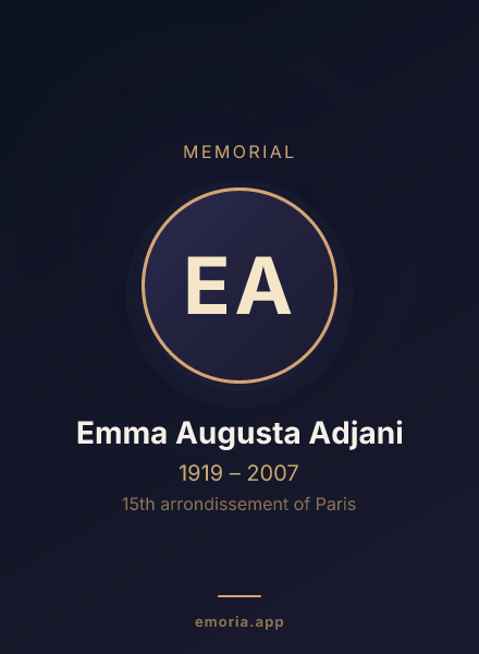 Memorial portrait of Emma Augusta Adjani