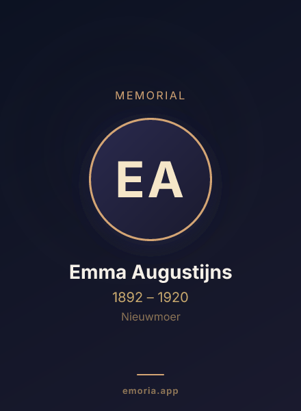 Memorial portrait of Emma Augustijns