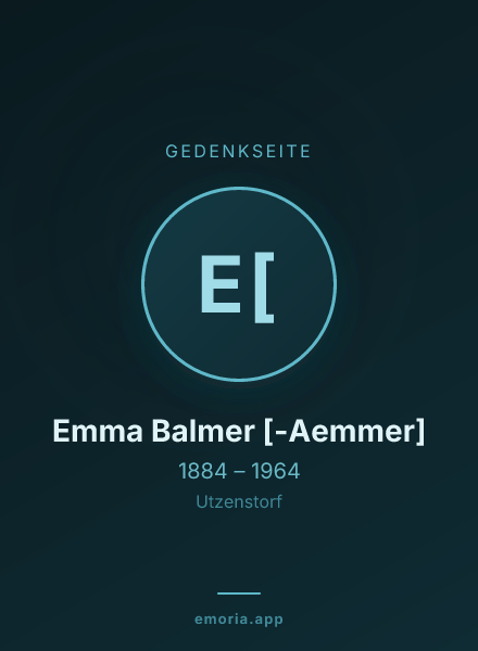Gedenkportrait von Emma Balmer [-Aemmer]