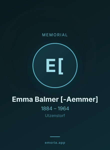 Memorial portrait of Emma Balmer [-Aemmer]