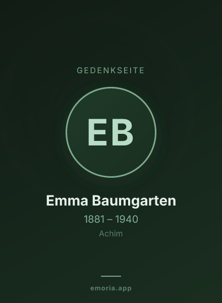Gedenkportrait von Emma Baumgarten