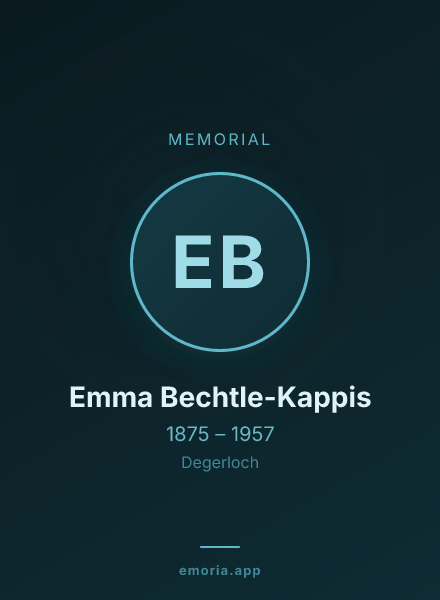 Memorial portrait of Emma Bechtle-Kappis