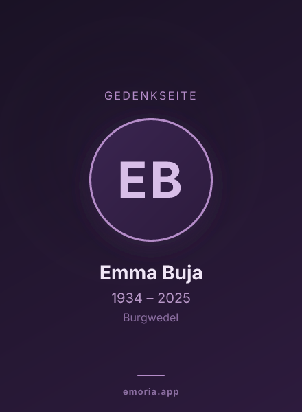 Gedenkportrait von Emma Buja