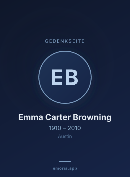 Gedenkportrait von Emma Carter Browning