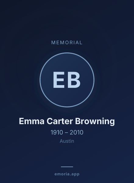 Memorial portrait of Emma Carter Browning