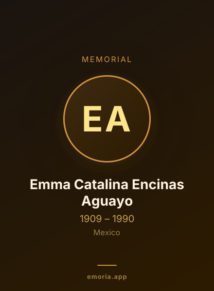 Memorial portrait of Emma Catalina Encinas Aguayo