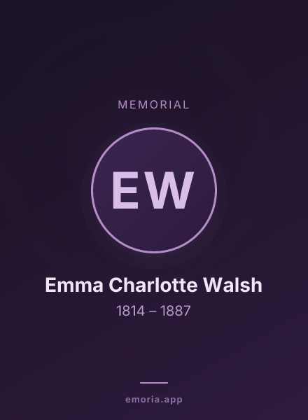 Memorial portrait of Emma Charlotte Walsh