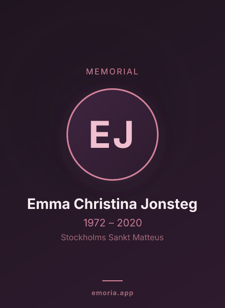 Memorial portrait of Emma Christina Jonsteg