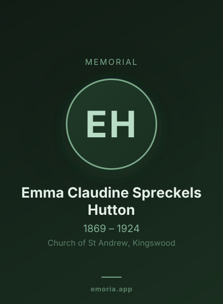 Memorial portrait of Emma Claudine Spreckels Hutton