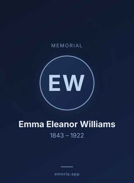 Memorial portrait of Emma Eleanor Williams