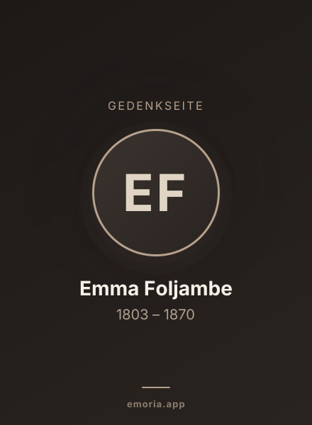 Gedenkportrait von Emma Foljambe