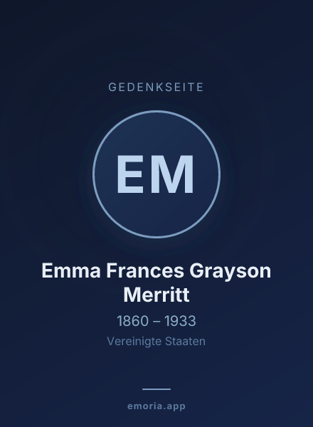 Gedenkportrait von Emma Frances Grayson Merritt
