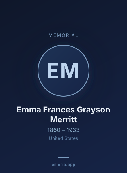 Memorial portrait of Emma Frances Grayson Merritt