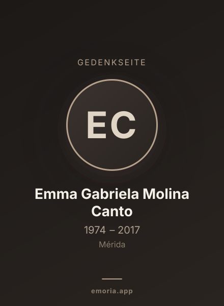 Gedenkportrait von Emma Gabriela Molina Canto