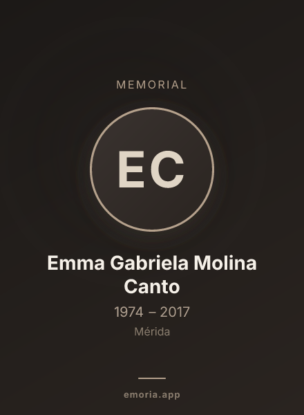 Memorial portrait of Emma Gabriela Molina Canto