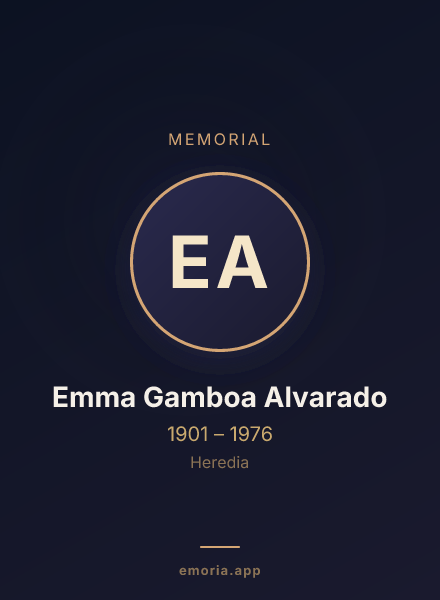 Memorial portrait of Emma Gamboa Alvarado