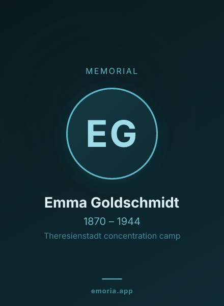 Memorial portrait of Emma Goldschmidt