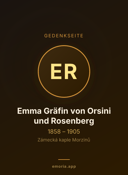 Gedenkportrait von Emma Gräfin von Orsini und Rosenberg