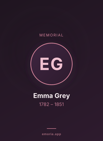Memorial portrait of Emma Grey