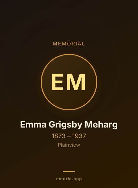 Memorial portrait of Emma Grigsby Meharg