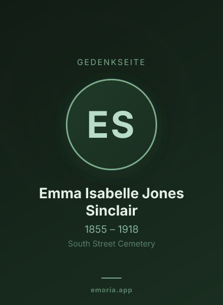 Gedenkportrait von Emma Isabelle Jones Sinclair