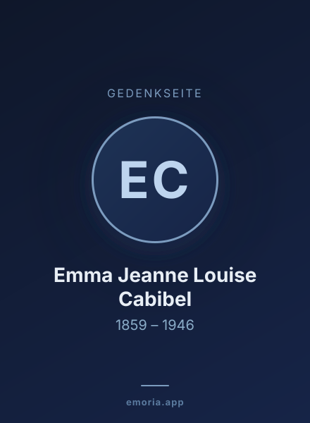 Gedenkportrait von Emma Jeanne Louise Cabibel
