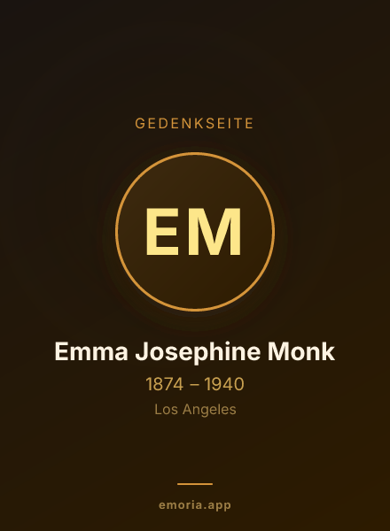 Gedenkportrait von Emma Josephine Monk