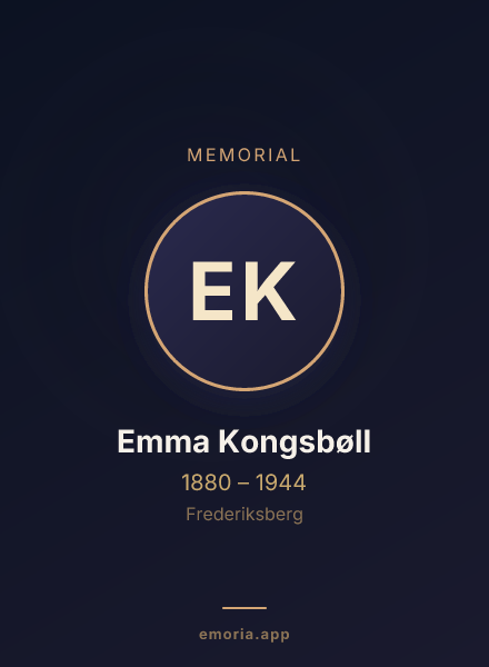 Memorial portrait of Emma Kongsbøll
