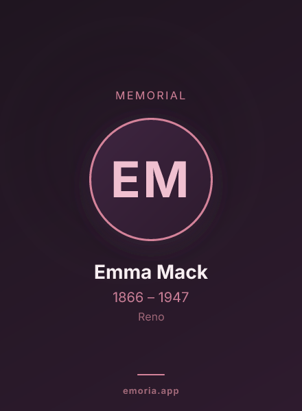 Memorial portrait of Emma Mack